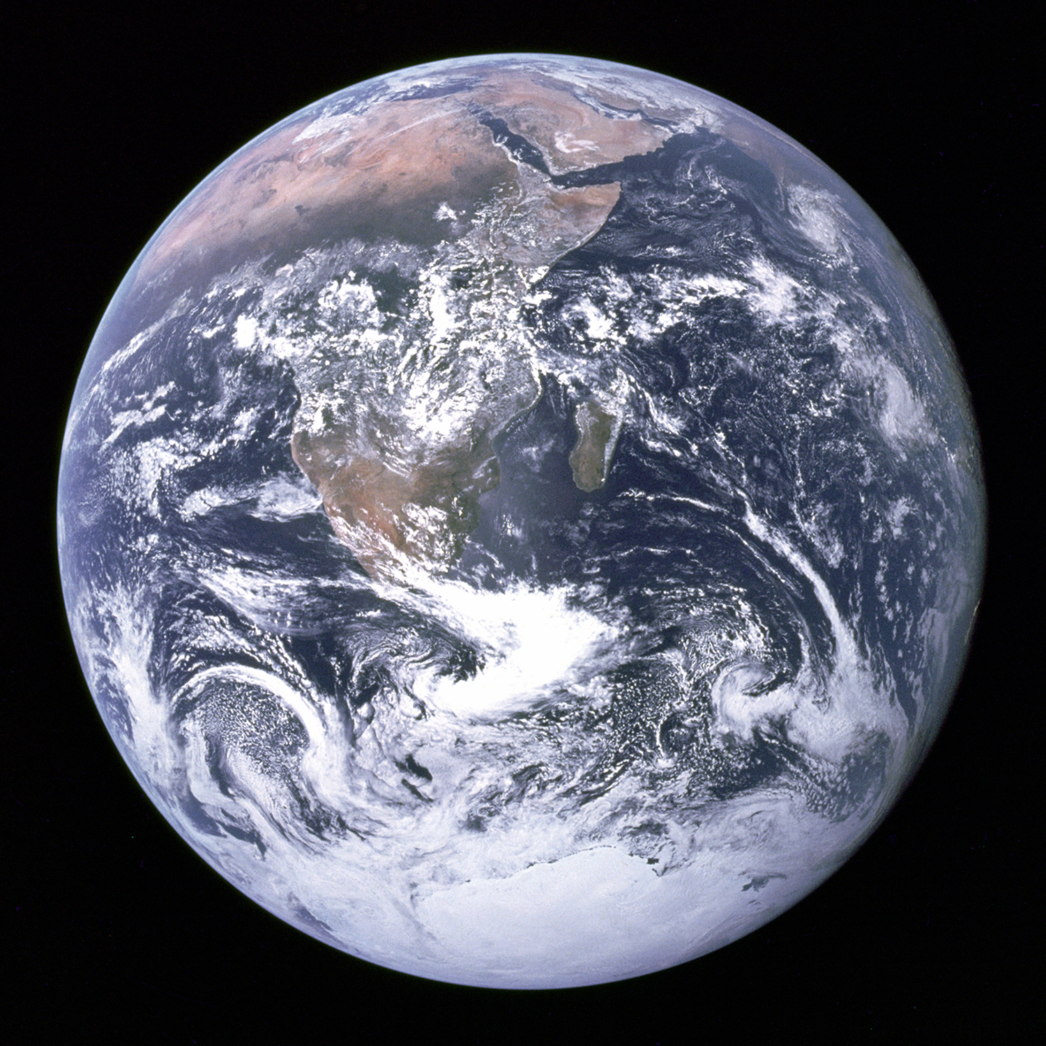 Globale Ansicht der Erde mit Afrika, aufgenommen von Apollo 17