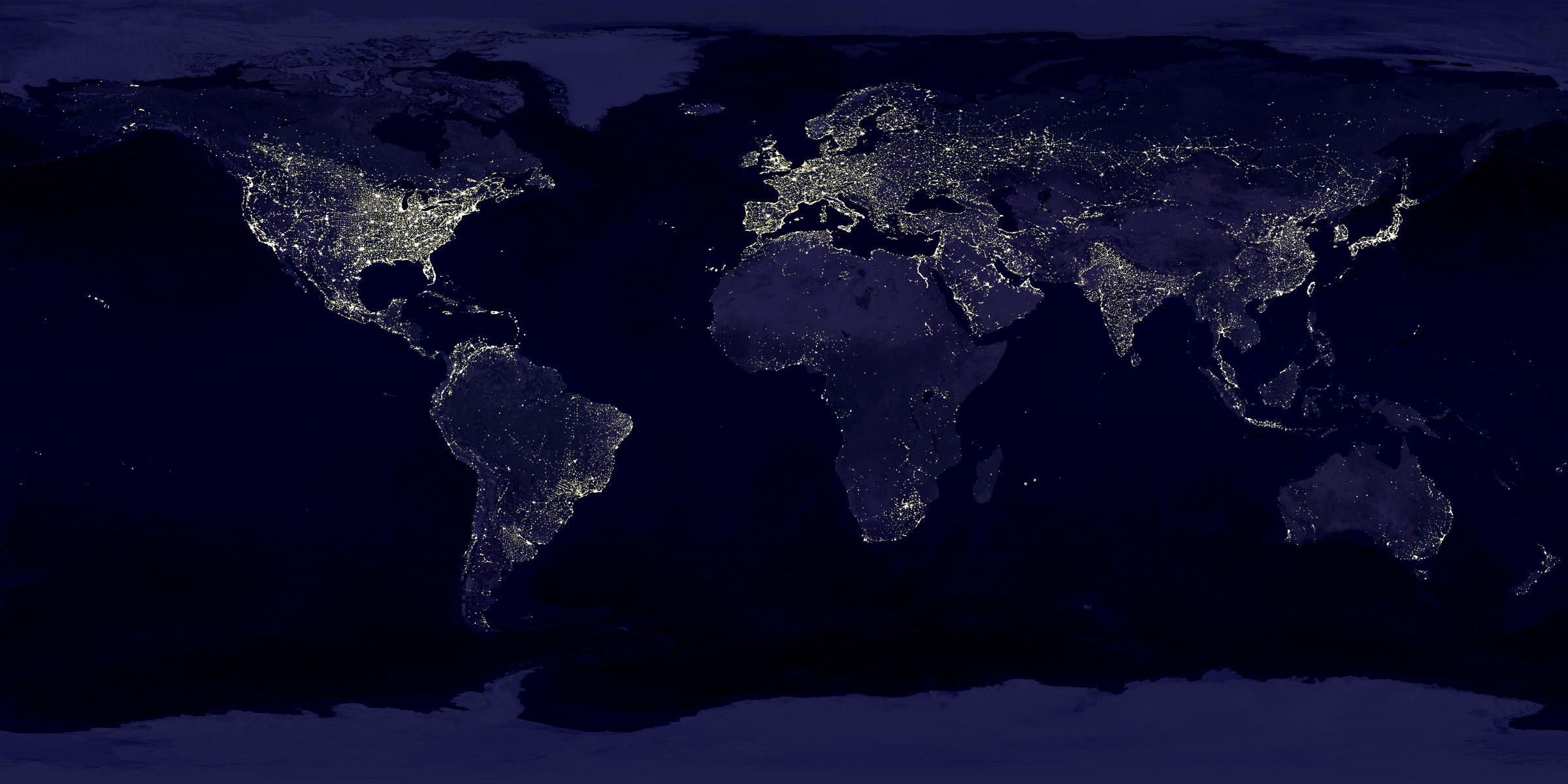 Die Welt bei Nacht aus 400 Einzelfotos