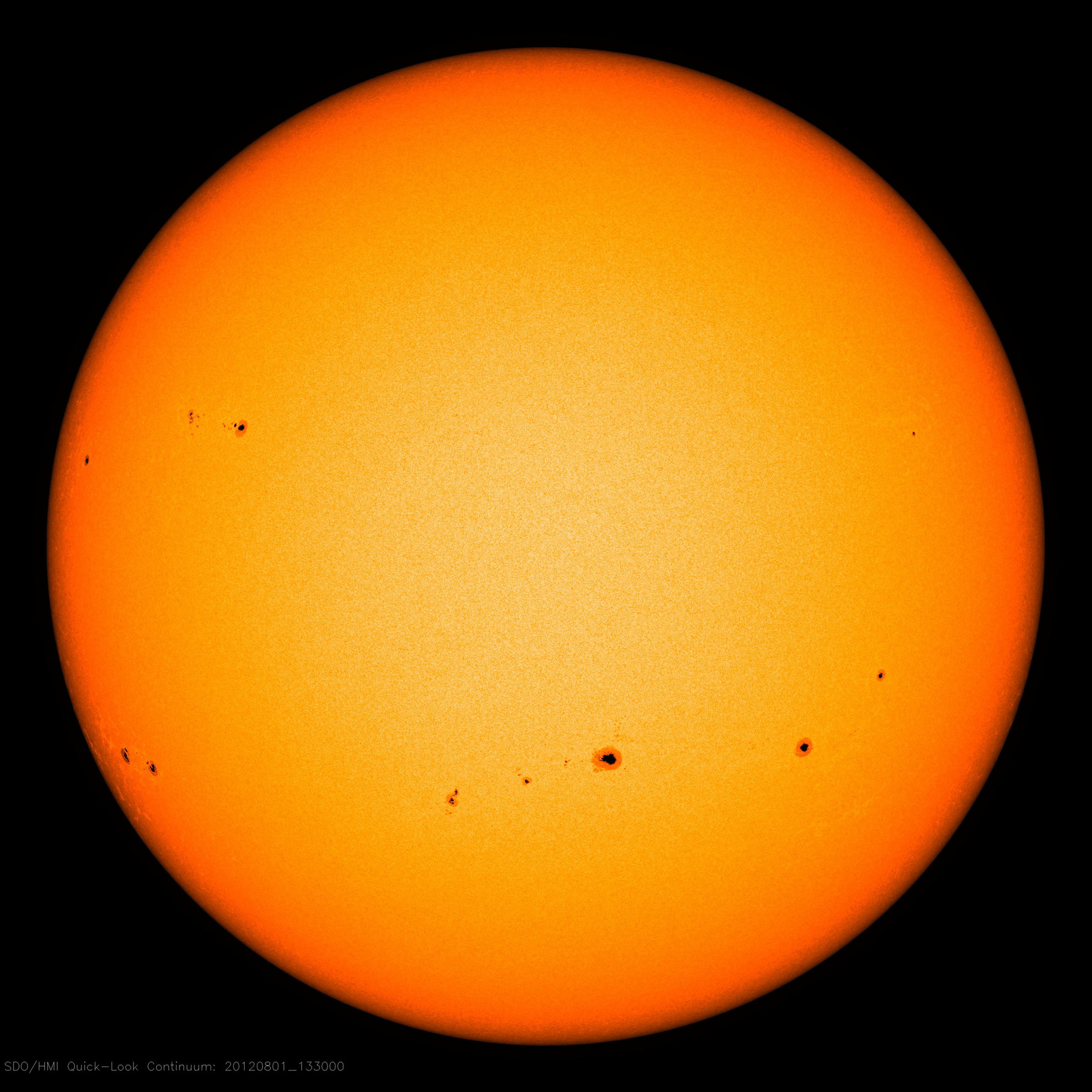 Sonne, Gruppe von Sonnenflecken über neun Tage